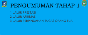 HASIL PENGUMUMAN PPDB TAHAP 1